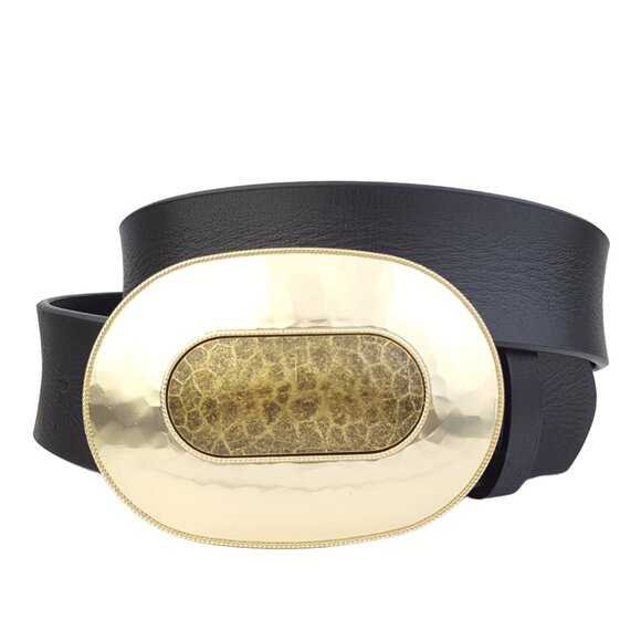 Genuine Leather belt with Gold Buckle - Picture 1 of 3
